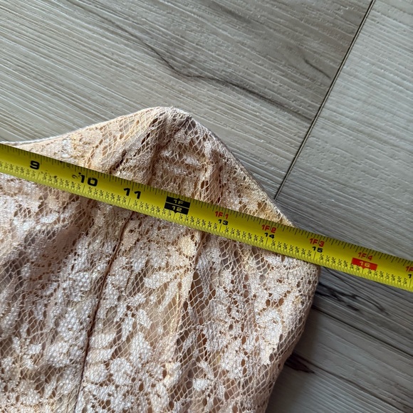 Vintage 80s pink metallic lace peplum strapless dress wedding party glam prom - Picture 7 of 8